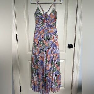 Astr Purple and Pink Maxi Sundress Sweetheart Neckline